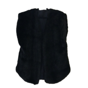 Faux Black Fur Vest, Size Large